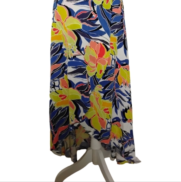 Alya For Francesca's Women's S Wrap Floral Multicolor High Low Lightweight Skirt - Picture 3 of 7